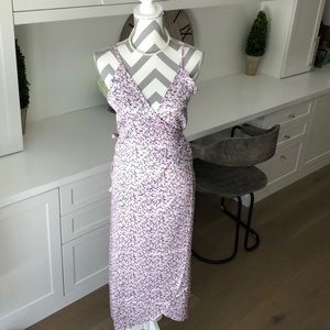 Spaghetti Strap Wrap Maxi Floral Print Dress